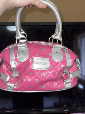Prince Hot Pink Mini Satchel with Silver Trim